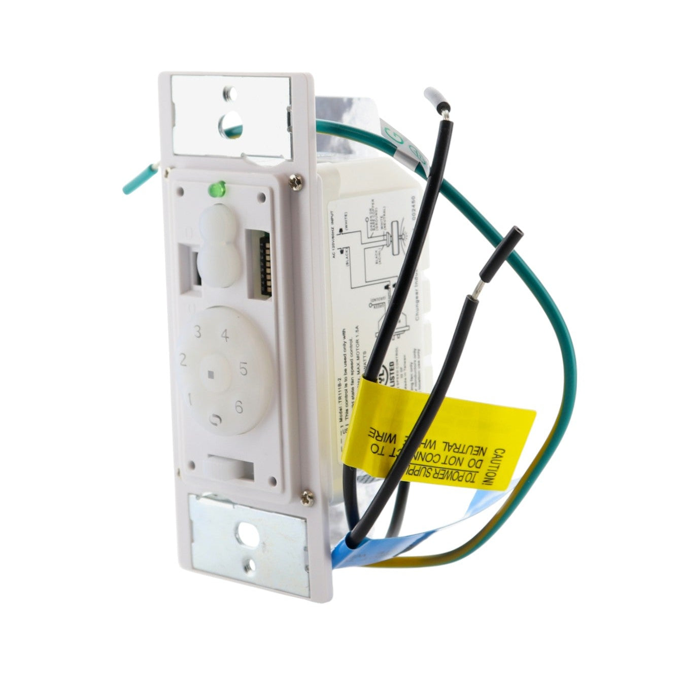 Minka Aire WC500 Mando a distancia de pared con cable para ventilador de techo | 6 velocidades | Encendido/Apagado | Encendido/Apagado de luz y atenuación - WC500
