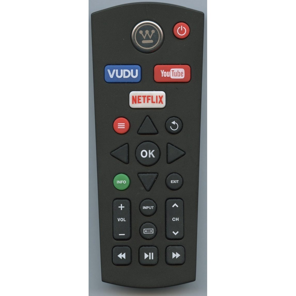 Westinghouse WD60MB2240RC Streaming Remote Control