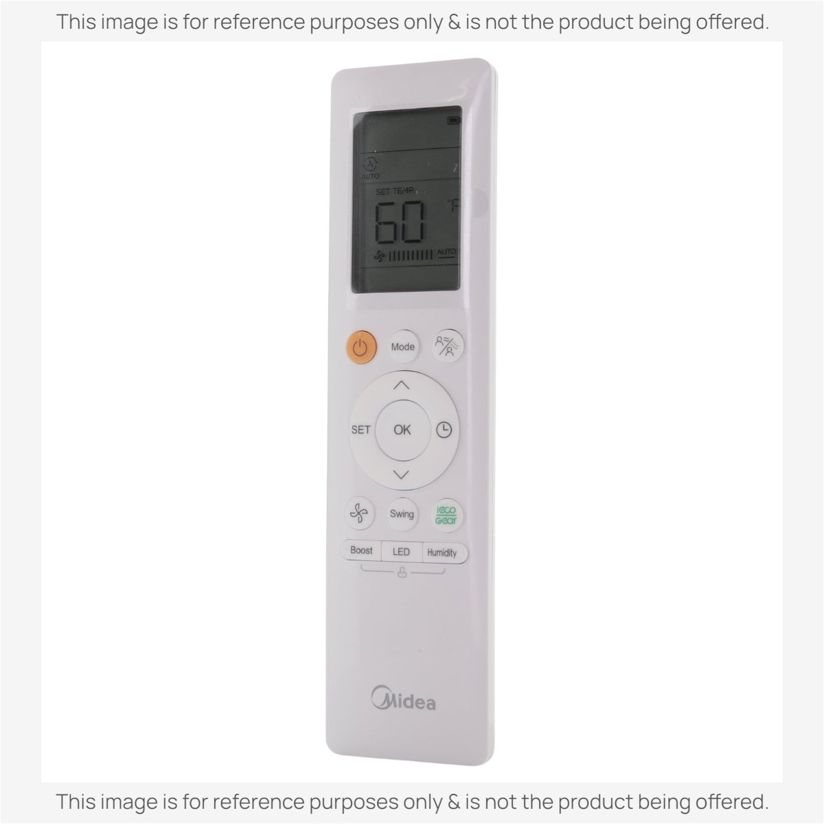 Anderic replacement remote control for Midea mini split air conditioners with LCD display and function buttons