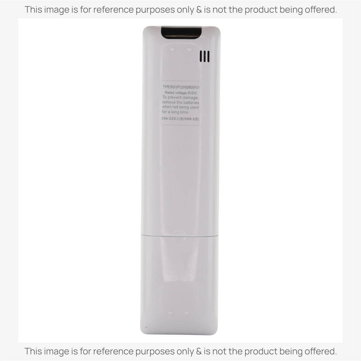 Anderic replacement remote control for Midea mini split air conditioners, back view showing white plastic casing