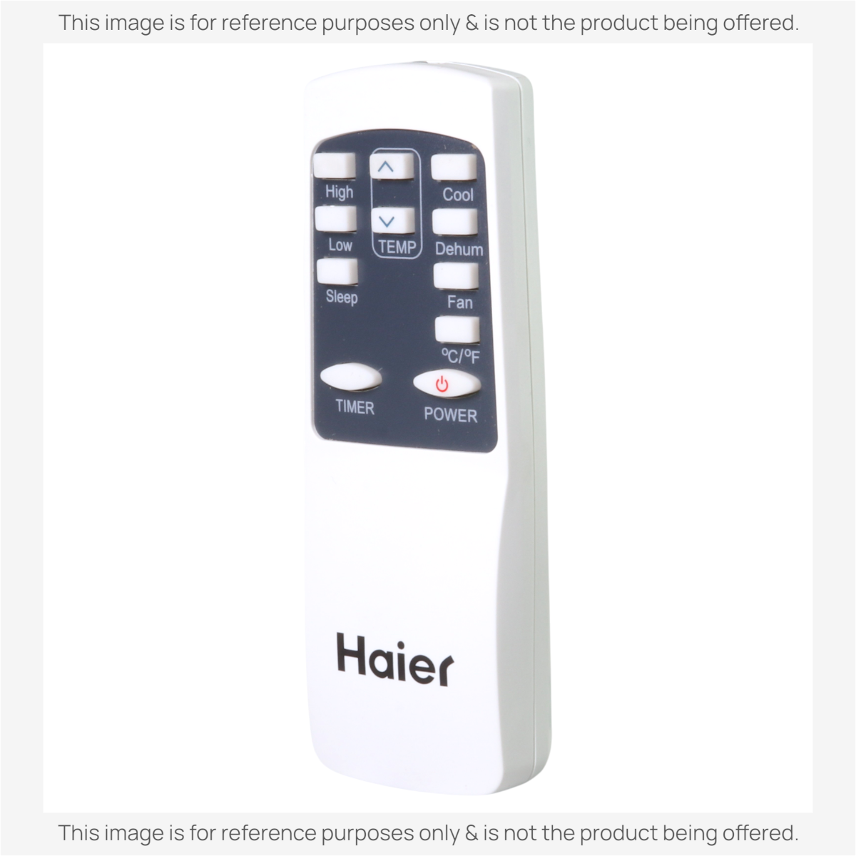 Anderic white replacement remote control for Haier and GE air conditioners with labeled function buttons