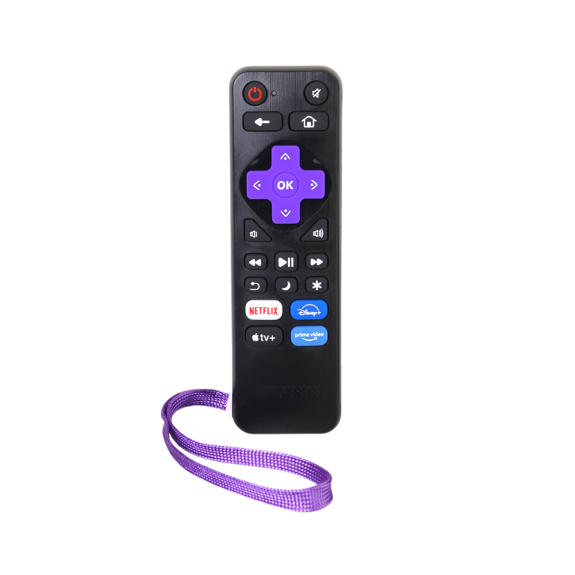 Anderic RRALR1 Universelle pour tous les lecteurs et téléviseurs Roku avec apprentissage | Remplace les modèles RC-ALIR, RC-CHIR, RC280, Ultra, Express et bien plus