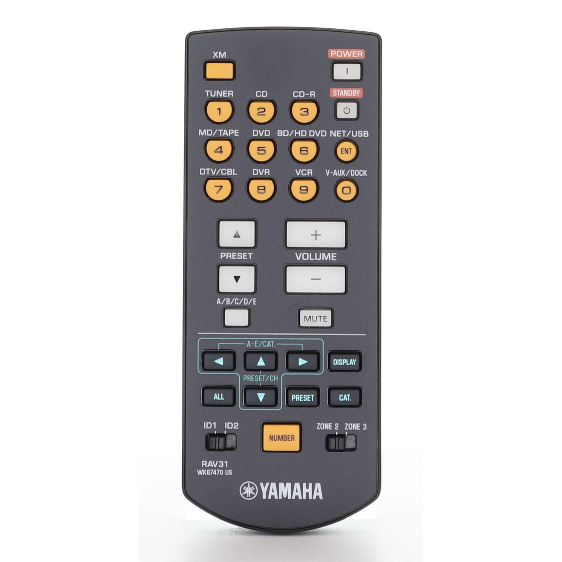 Control remoto del receptor Yamaha RAV31 zona 2