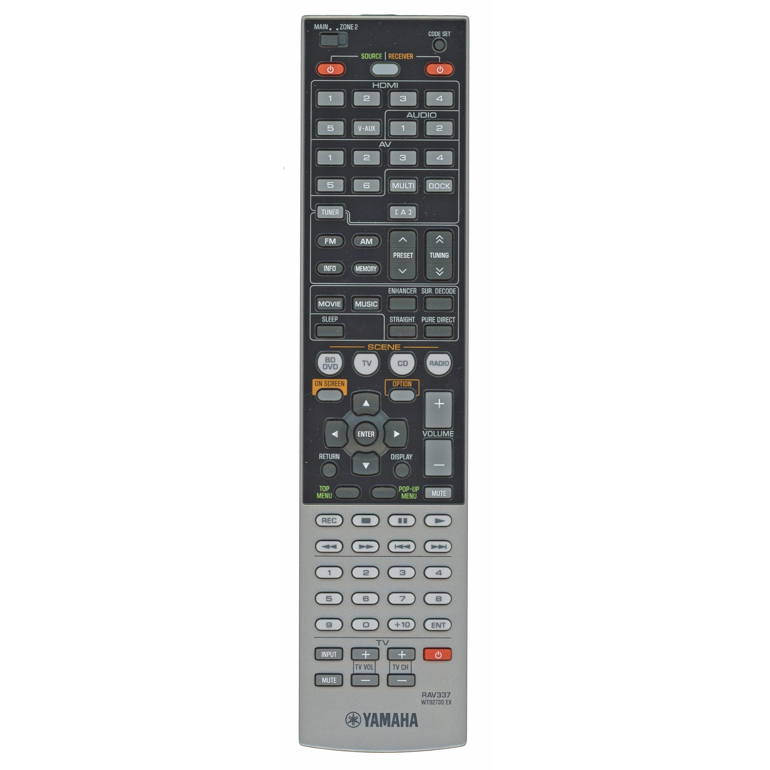 Télécommande du récepteur Yamaha RAV337