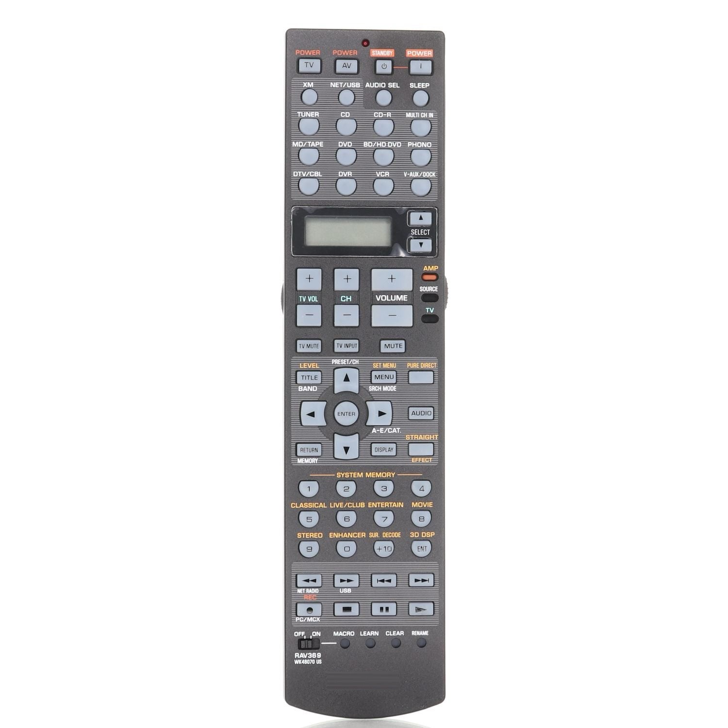 Yamaha RAV369 A/V Receiver Remote Control - WK480700