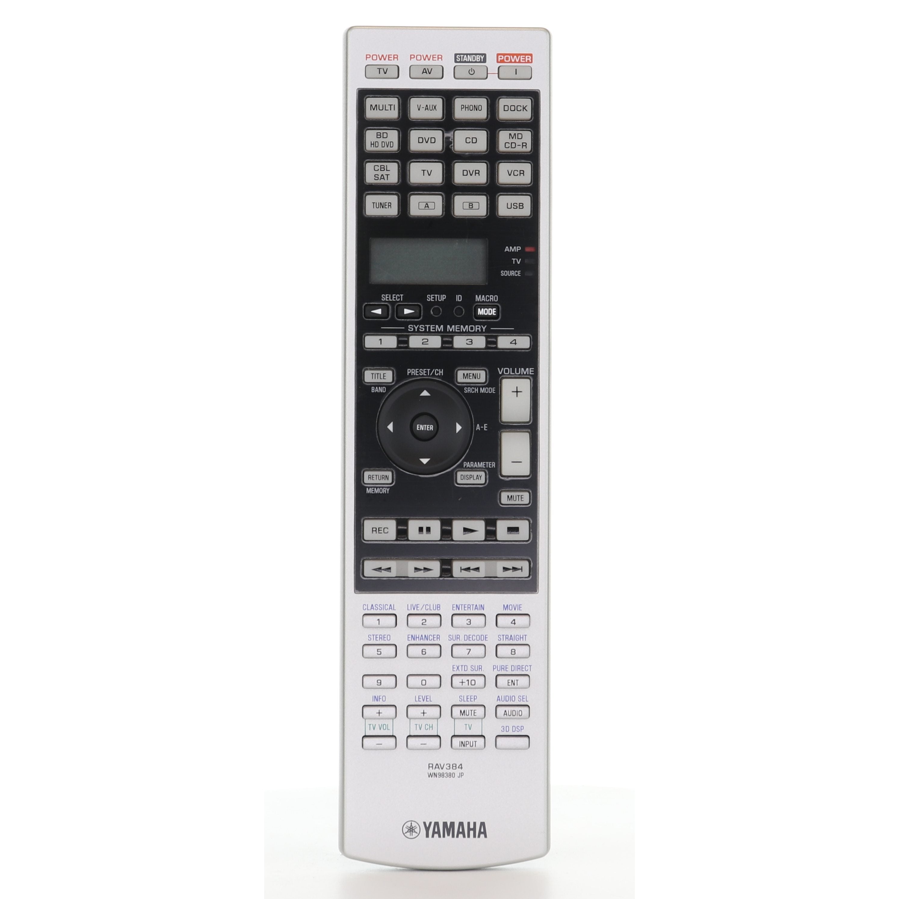 Télécommande du récepteur Yamaha RAV384
