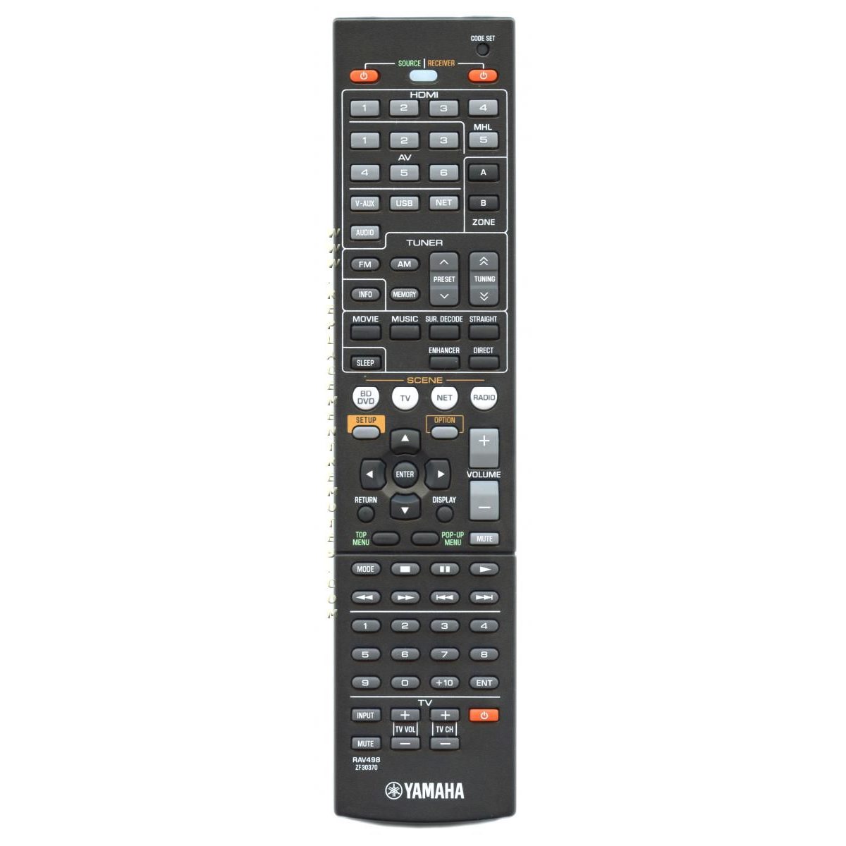 Control remoto del receptor Yamaha RAV498