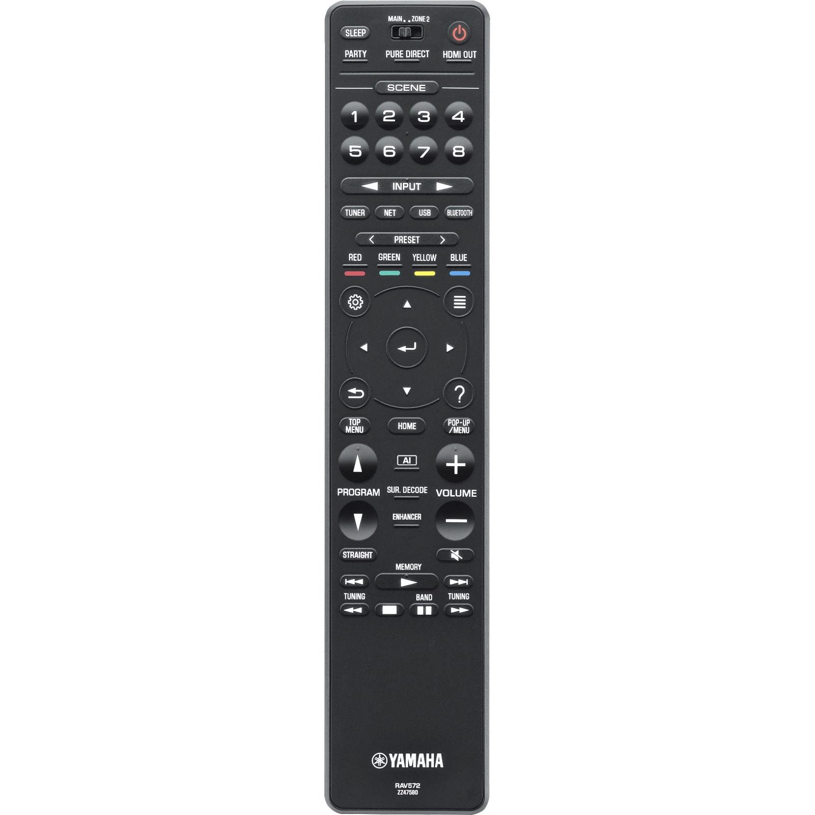 Télécommande pour récepteur audio-vidéo Yamaha RAV572 - ZZ475800