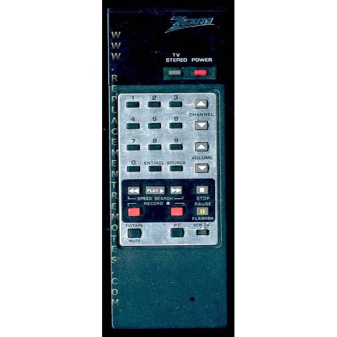 Control remoto para videograbadora Zenith 12412601