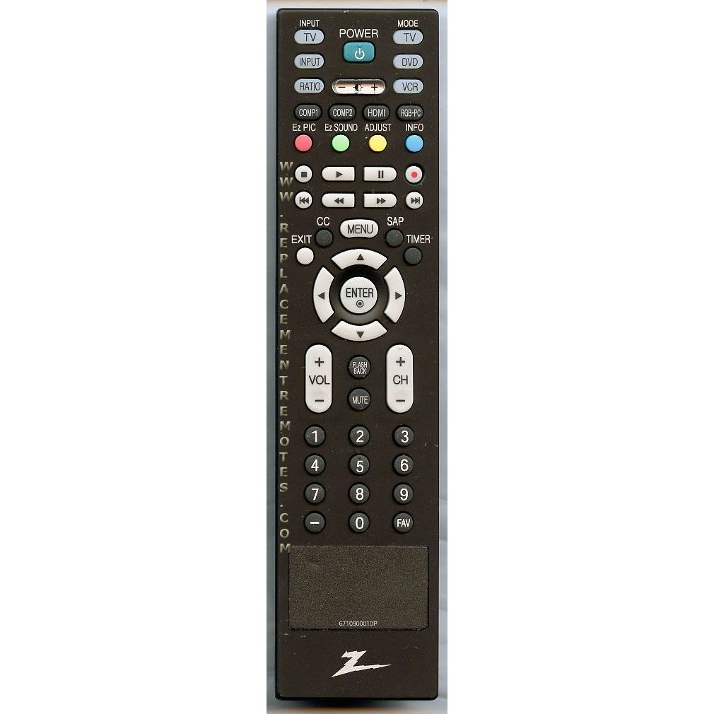 Control remoto para televisor Zenith 6710900010P