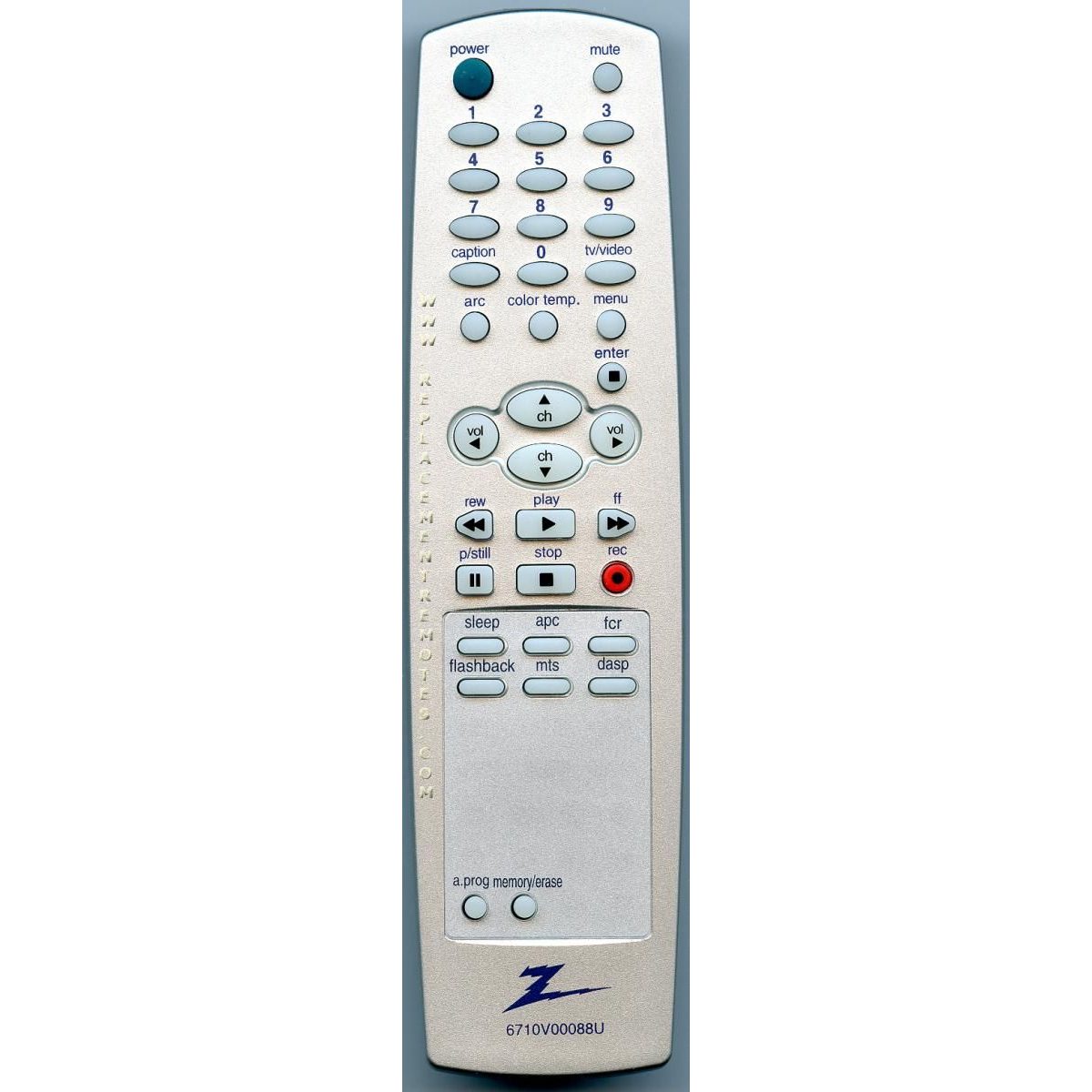 Control remoto para televisor Zenith 6710V00088U
