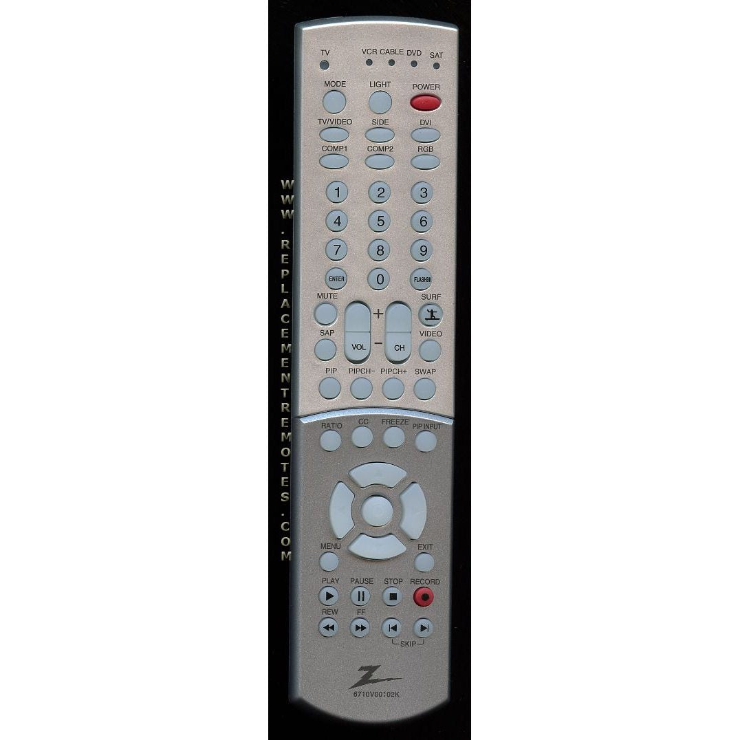 Control remoto para televisor Zenith 6710V00102K