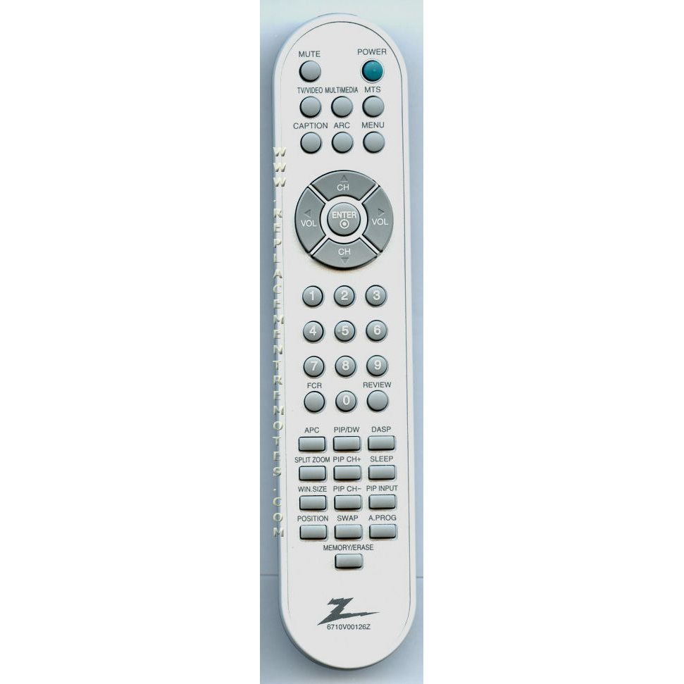 Zenith 6710V00126Z TV Remote Control