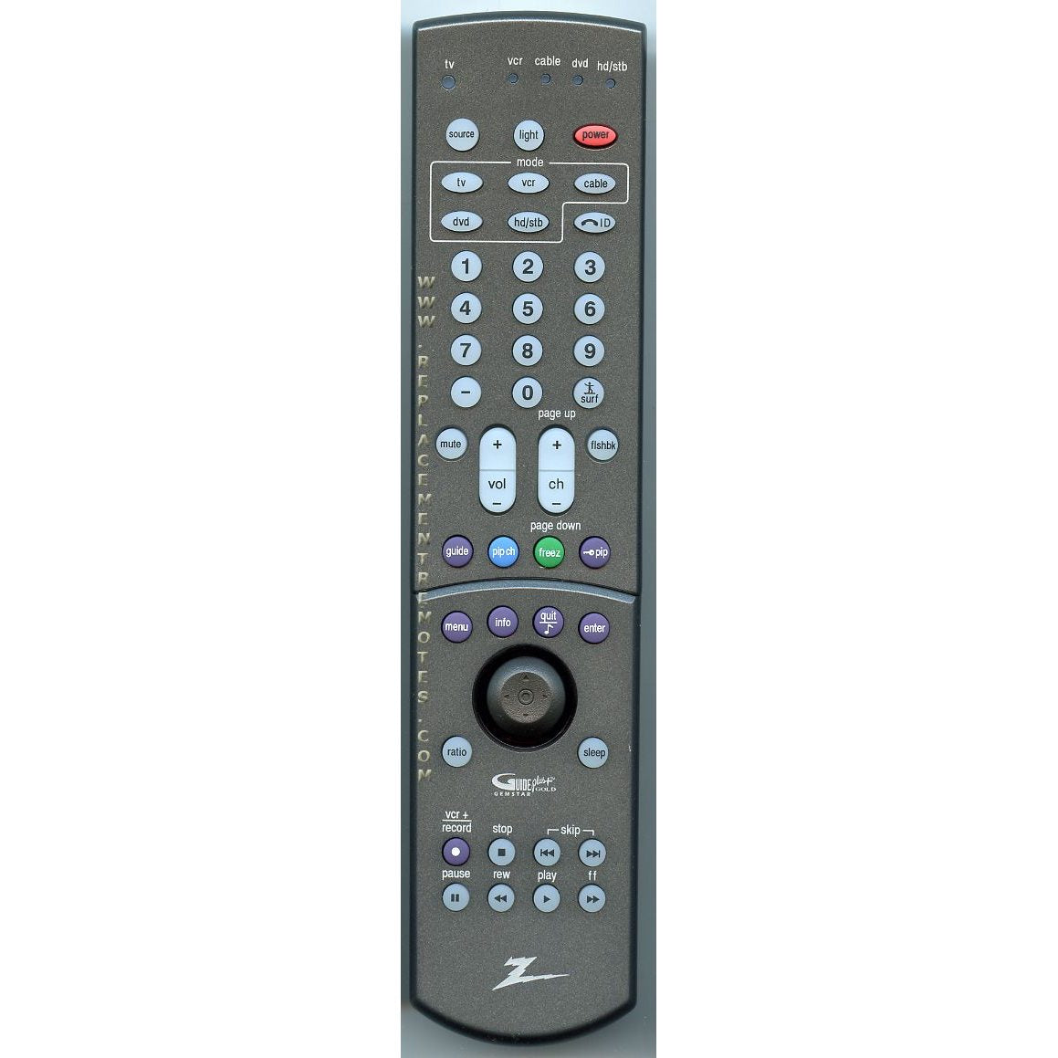 Zenith 6710V00147A TV Remote Control