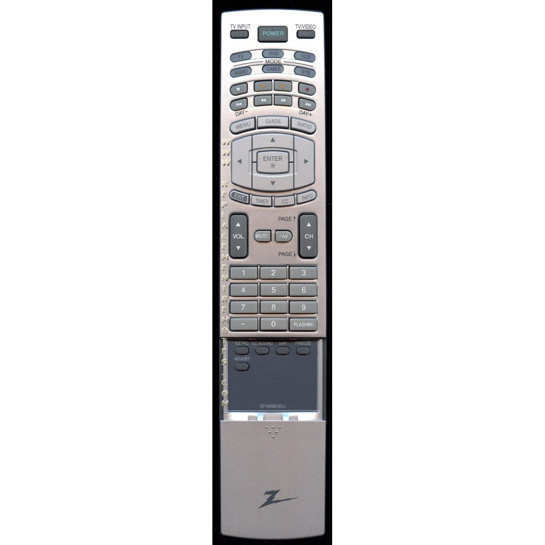 Zenith 6710V00151J TV Remote Control