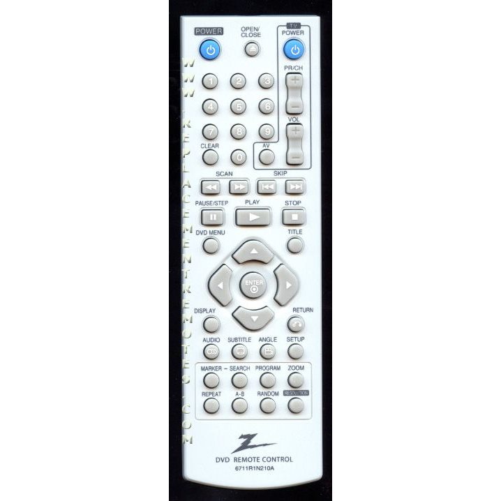 Control remoto de DVD Zenith 6711R1N210A