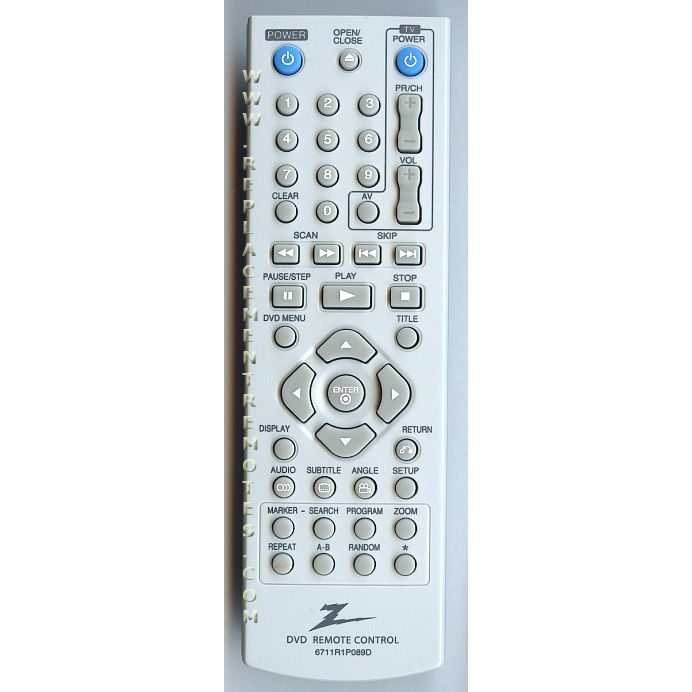 Control remoto de DVD Zenith 6711R1P089D