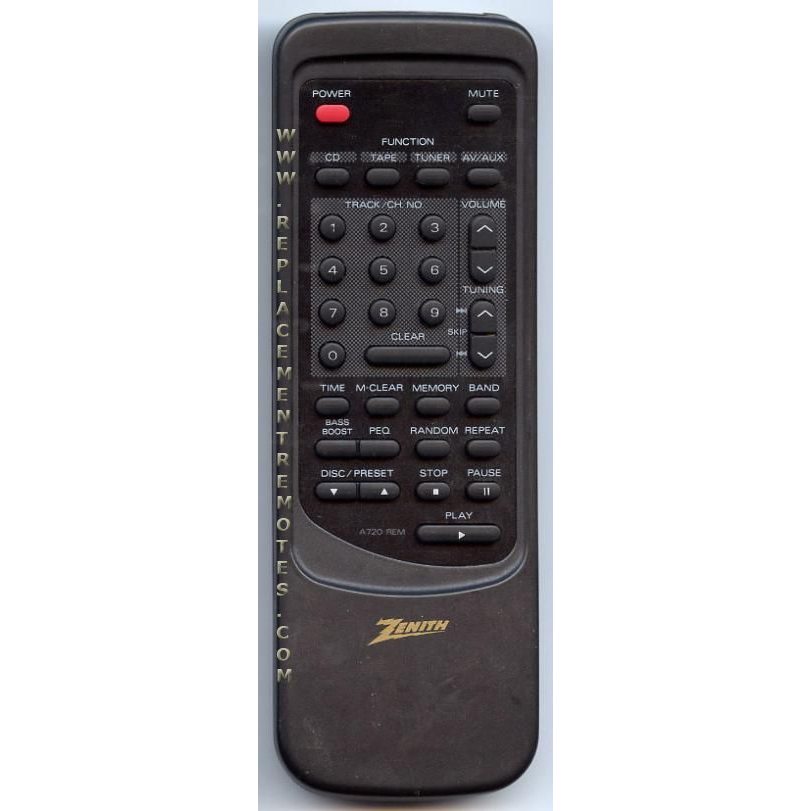 Control remoto de audio Zenith A720REM
