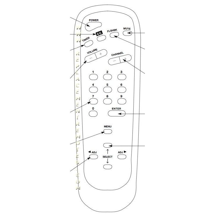 Control remoto para TV Zenith SC3492A